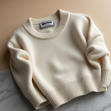 Soft cashmere blend sweater, showcasing luxury knitwear